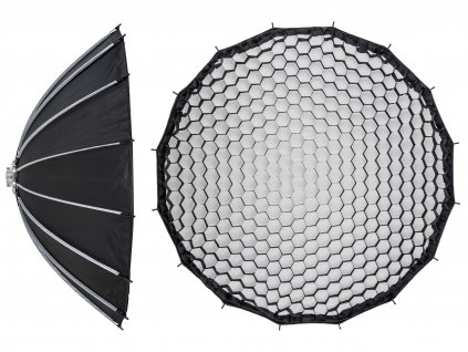 Beauty dish KH 150 cm, rychlorozkládací s HC voštinou, adaptér Bowens