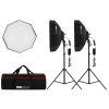 2x LED světlo set se softboxy 60 cm — home studio pro YouTube, podcast a stream