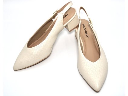 Piccadilly lodičky off white s volnou patou