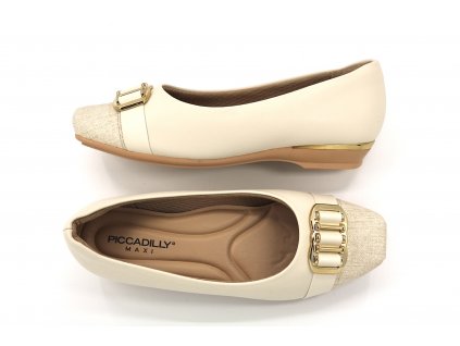 Piccadilly balerínky off white s ozdobnou sponou
