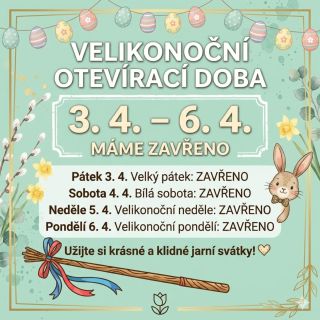 Ahoj milí👋 Máme pro vás důležité info, než se pustíte do pletení pomlázek a barvení vajíček. 🥚🎨 ​Od dnešního dne si i my...