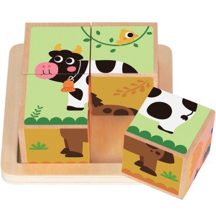 Montessori dřevěné kostky Farma 2