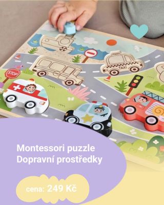 🚗🚂✈️ Montessori dřevěné puzzle – dopravní prostředky Hravé skládání, které děti baví a přitom trénuje jemnou motoriku,...
