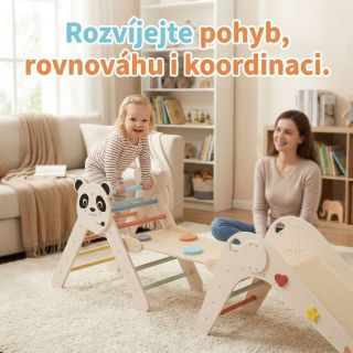 🐼 Domácí prolézačka, která děti jen tak neomrzí Piklerové trojúhelník Panda Beige je skvělý způsob, jak dětem dopřát pohyb...