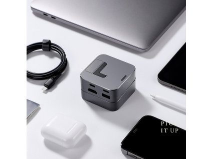 eng pl Joyroom Multifunctional Hub USB Type C USB 3 0 RJ45 HDMI USB Type C Thunderbolt for MacBook Pro gray S H121 Gray 73283 12