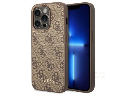 eng pl Guess GUHCP14LG4GFBR iPhone 14 Pro 6 1 quot brown brown hard case 4G Metal Gold Logo 122158 1 (1)