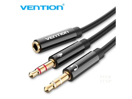 Vention audio adaptér 2x 3.5mm na 1x 3.5mm čierny