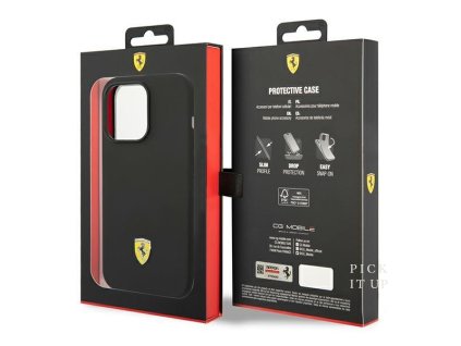 eng pl Ferrari FEHCP14LSIBBK iPhone 14 Pro 6 1 quot black black hardcase Silicone Metal Logo 121676 8