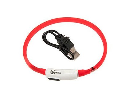 LED svetelny obojek pro kocky cerveny obvod 20 35 cm sviti cca 500m daleko USB nabijeni 1108201609225382880