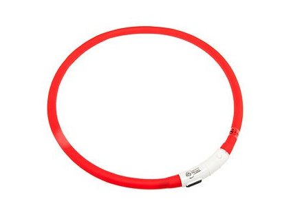 LED svetelny obojek cerveny obvod 20 75 cm sviti cca 500m daleko USB nabijeni 110820160921221260
