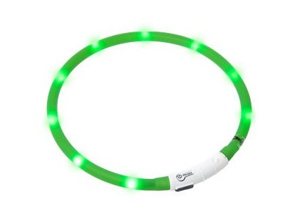 LED svetelny obojek zeleny obvod 20 75 cm sviti cca 500m daleko USB nabijeni 1108201608451658850