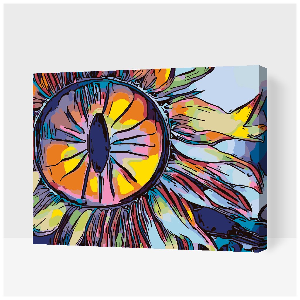 Pictură pe numere - Ochi în floarea soarelui
