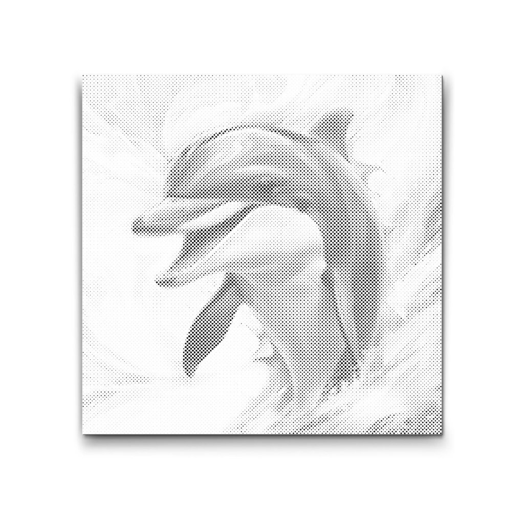 M2_Pictură_cu_puncte_-_Delfin_în_nuanțe_de_roșu_și_albastru