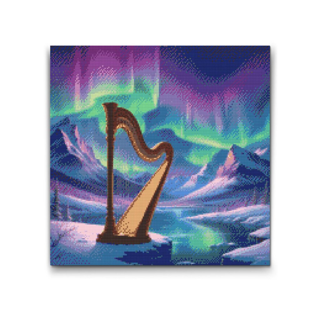 M2_Goblenuri_cu_diamante_-_Harpă_și_Aurora_Boreală