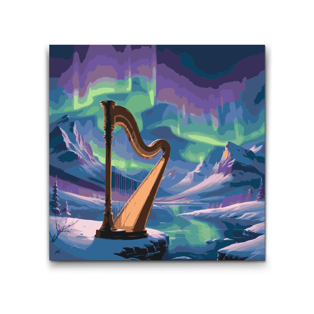 M2_Picturi_pe_numere_-_Harpă_și_Aurora_Boreală