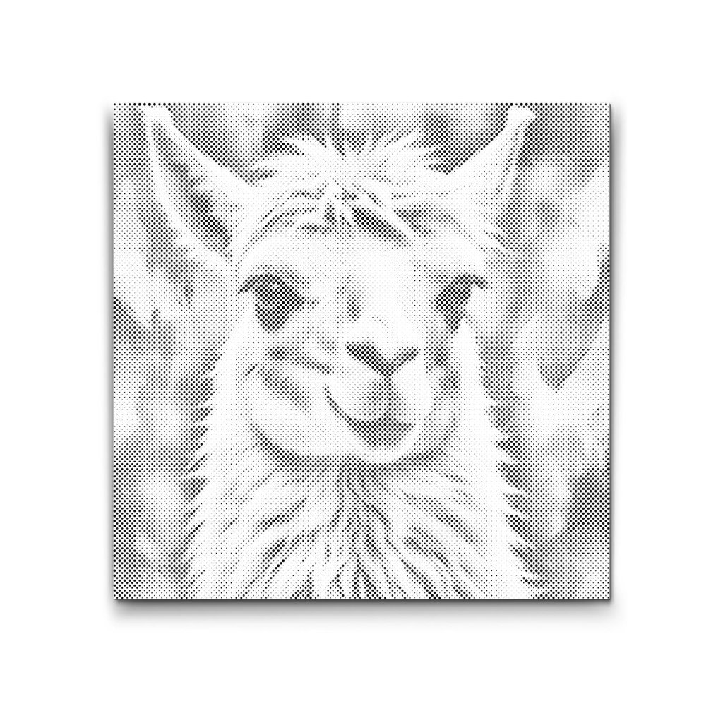 M2_Pictură_cu_puncte_-_Lama_în_nuanțe_de_verde_ascuțit
