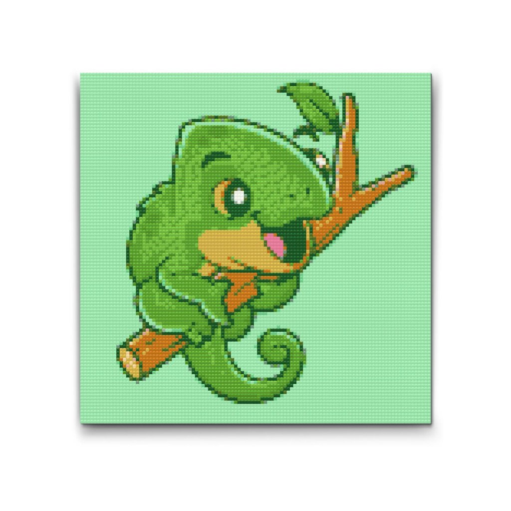 M2_Goblenuri_cu_diamante_-_Cameleon_pe_o_ramură