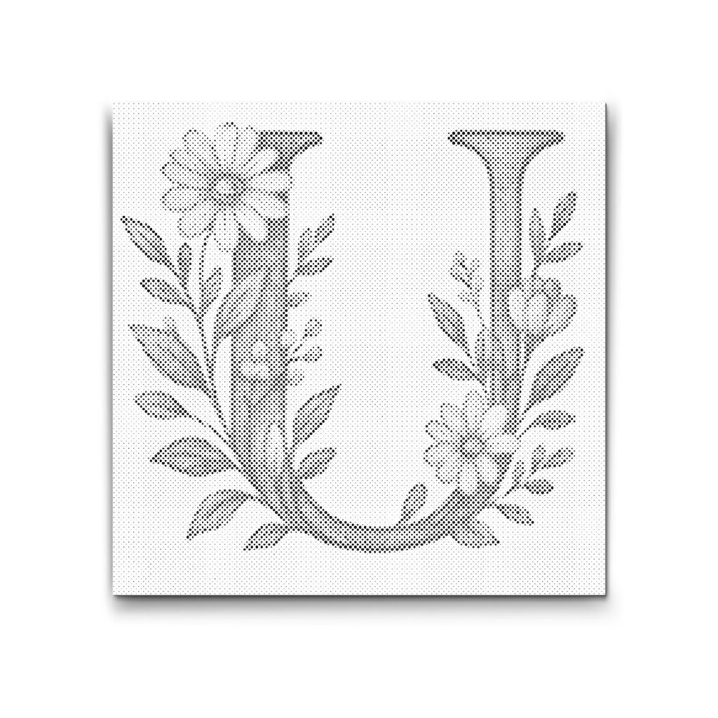 M2_Pictură_cu_puncte_-_Litera_U_-_Model_floral