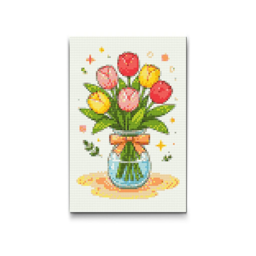 Goblenuri_cu_diamante_Buchet_pastel_de_lalele_M2