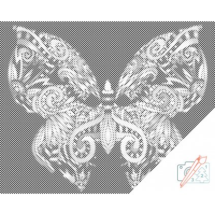 Pictură cu puncte - Mandala cu fluture