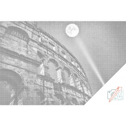 Pictură cu puncte - Colosseumul noaptea
