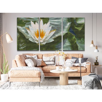 Goblen cu diamante - Floare de lotus, simbolul înțelepciunii (set de 3)