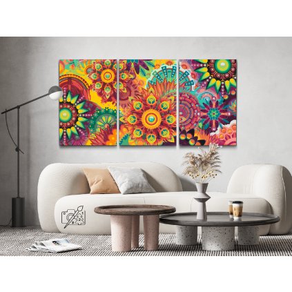 Picturi pe numere - Mandala colorată (set de 3)