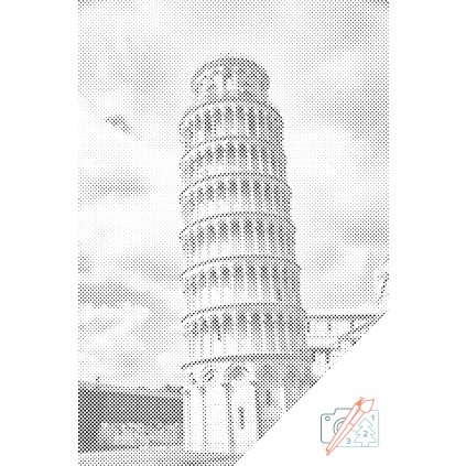 Pictură cu puncte - Turnul înclinat din Pisa