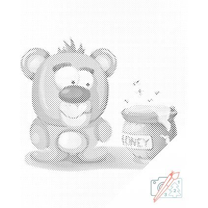 Pictură cu puncte - Ursuleț cu miere