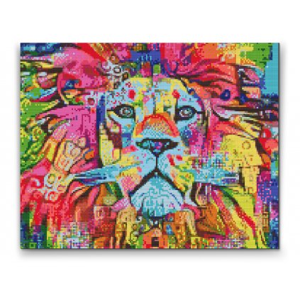 Goblen cu diamante - Leu multicolor 4