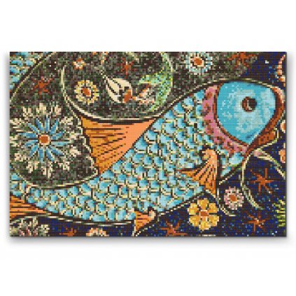 Goblen cu diamante - Mozaic cu pește