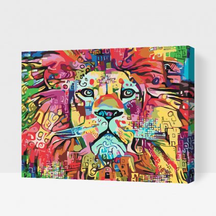 Picturi pe numere - Leu multicolor 4