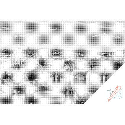 Pictură cu puncte - Vedere din Praga