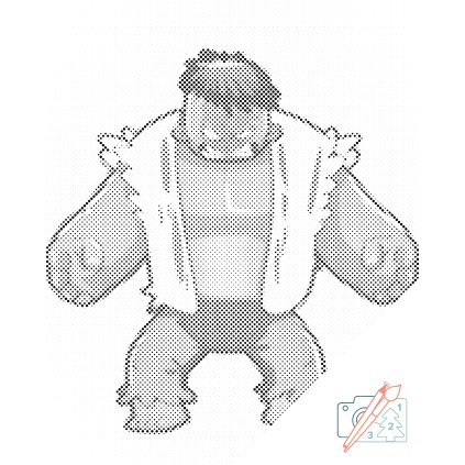 Pictură cu puncte - Hulk 2