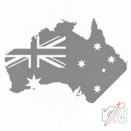 Pictură cu puncte - Harta Australiei