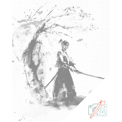 Pictură cu puncte - Samurai