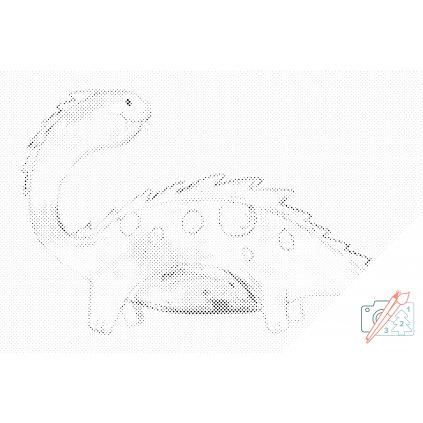 Pictură cu puncte - Dinozaur drăguț