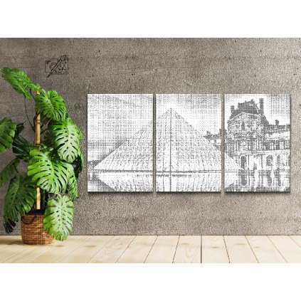 Pictură cu puncte - Muzeul Luvru din Paris (set de 3)