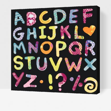 Pictură pe numere - Alfabet colorat