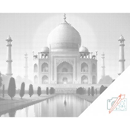 Pictură cu puncte - Peisaj de basm la Taj Mahal