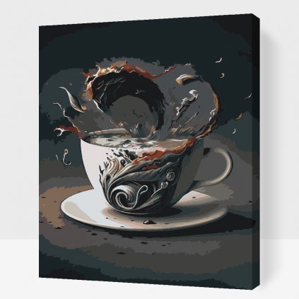 Pictură pe numere - Tsunami de cafea