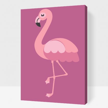 Pictură pe numere - Mic flamingo