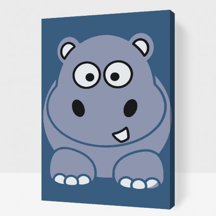 Pictură pe numere - Mic hipopotam