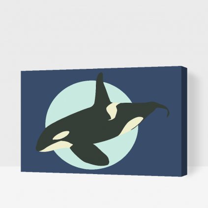 Pictură pe numere - Balenă ucigașă în ocean