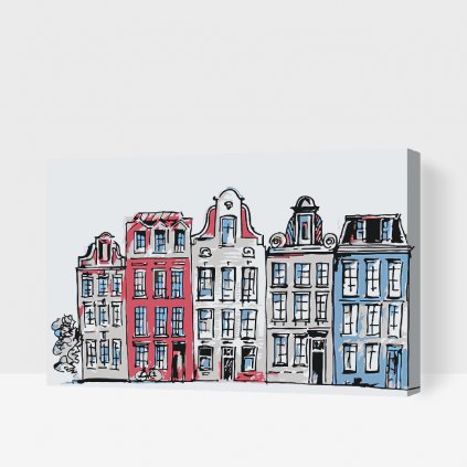 Pictură pe numere - Case în Amsterdam