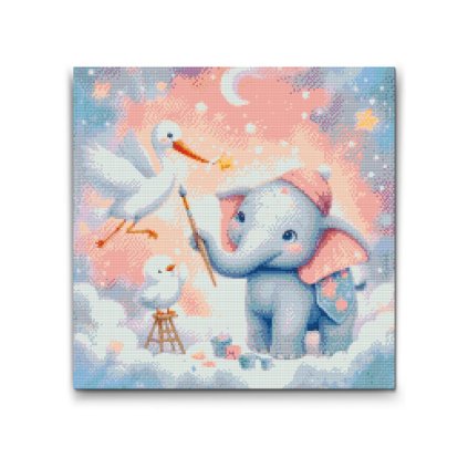 M2_Goblenuri_cu_diamante_-_Pictură_pe_nori_-_elefant