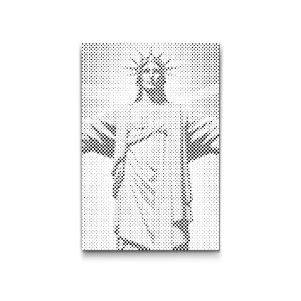 M2_Pictură_cu_puncte_-_Statuia_lui_Isus_văzută_de_aproape