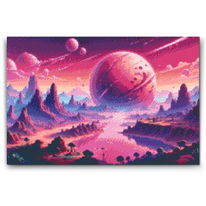 M2_Goblenuri_cu_diamante_-_Planetă_abstractă_în_spațiu