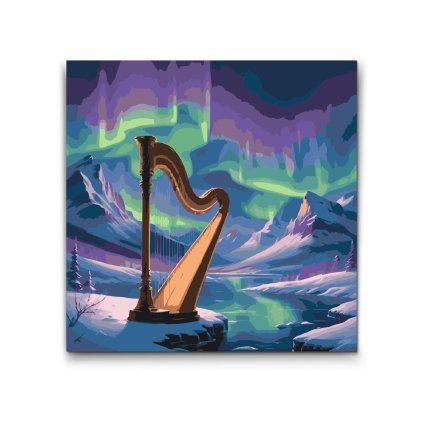 M2_Picturi_pe_numere_-_Harpă_și_Aurora_Boreală