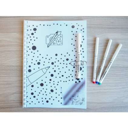 Caiet pentru pictura cu puncte - Paște (Variantă 4 culori (negru, albastru, verde, roșu))